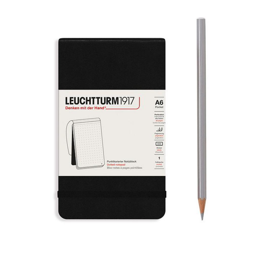 Leuchtturm, Black, Journal, Art & School, A6, Pocket, Dotted, Notepad, 724311